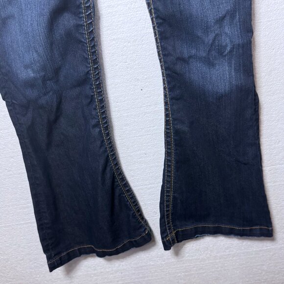 Silver Womens Size 30 x 31 Camden Rose Bell Dark Wash Flare Jeans Denim Low Rise - Picture 6 of 9